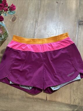 Marmot Women's Magenta Athletic Skort with Pink Band and Orange Waist